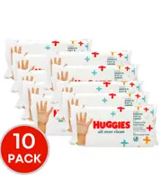 10 x Huggies Baby Cleansing Wipes All Over Clean PK56
