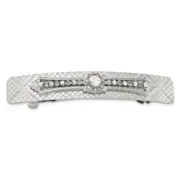 1928 Jewelry - Pretty Silver-tone Crystal Hair Barrette