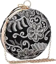 [WRITWAA] 1pc Embroidered Evening Bag Banquet Lady Bag Banquet Clutch Bag Clutch for Women Clutch Purses for Women Wedding Party Clutch Bag Clutch Wallet for Women Banquet Bag Metal Black