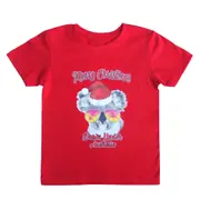New Kids Christmas Xmas T Shirt Tee Tops 100% Cotton Boys Girls Gift Red White - Koala Sunglass (Red)