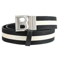 在飛比找ETMall東森購物網優惠-BALLY 6219934 BISING 黑白織帶雙面B扣環