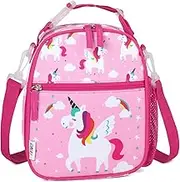 Lunch Bag for Kids,RAVUO Insulated Lightweight Lunch Box for Boys and Girls School Daycare Kindergarten with Detachable Shoulder Strap and Buckle Handle (Pink Unicorn)