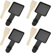 Mini Raclette Grill Pan Non-Stick Coating Square Shape Cheese Pan for Raclettes Replacement/Additional Raclette Dishes 4pcs