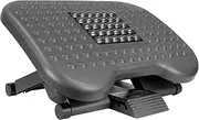 [Mount-it!] Ergonomic Footrest with Massaging Rollers Adjustable Angle and Height Office Foot Rest Stool for Under Desk Support, 18 X 13 in, 3-Level Height Adjustment, Black