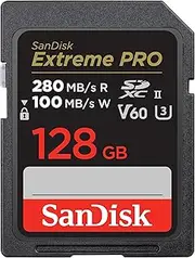 SanDisk Extreme Pro SDXC 280/100MB/s U3 V60 RPD-2 UHS-II 128 GB Memory Card