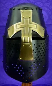 Medieval 18Ga Larp Great Helmet Knight Templar Crusader Steel Helmet