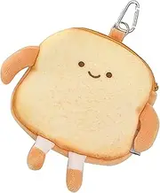 [Generic] Bread Coin Purse,Toast Cash Holder with Zipper | Backpack Pendant, Cute Coin Pocket, Small Money Pouch, Plush Makeup Bag, Happy Toast, Refer to description, Unisex