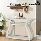 Familand Wooden Console Table Hallway Entryway Tables with 3x Storage Shelves
