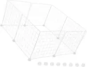 Large Animal Playpen DIY Wire Grid Panel 16pcs Buckle for Rabbit Guinea Pig Puppy Kitten Portable Cage
