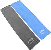 Totority 2pcs Microfiber Sweat Towels Soft Absorbent Sports Gym Towels for Travel Fitness Swimming Quick Dry Easy to Clean Workout Accessories Deep Grey