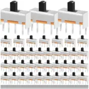 40PCS 5mm High Knob Vertical Micro Mini Slide Switchs SPDT 1P2T 3 Pin 2 Posit...