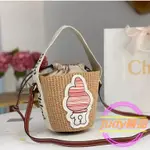 二手精品 CHLOé | X MY MELODY 萌兔新年 聯名 水桶包、手工草編包 可手提小籃子 #精品包