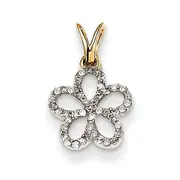 14k Diamond Flower Pendant