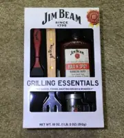 Jim Beam Grilling Essentials BBQ Sauce Tongs Basting Brush Shaker Set Since 1795