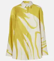 [Dries Van Noten] Dries Van Noten Printed cotton shirt AU 10 yellow