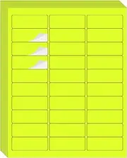 Yegawen 1" x 2-5/8" Address Labels 900 Sticker Paper for Laser/Ink Jet Printer mailing Labels 8.5"×11" Fluorescent Yellow 30 per Sheet