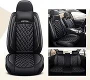 DELPOS Car Seat Covers Universal Set for Volkswagen Tiguan L Gold Santana Vista Bora Candy Variant Amarok Passat B5 B6 B7 B8 Car Accessories, Black