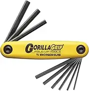 Bondhus Fold-Up Imperial Gorilla Grip Hex Key 9-Piece Set, 05-3/16-Inch Size