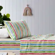 Happy Kids Multi Stripes Printed Microfibre Sheet Set