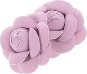 [Baluue] 2pcs Artificial Flower Heads for DIY Shoe Decorations Handcraft Accessories for Bags Hats and Phone Cases Violet Leather Floral Embellishments
