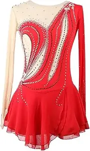 [Zagitova] Figure Skating Dress for Women Long Sleeve Gymnastic Leotard Team Competition Uniform for Stage Performance
