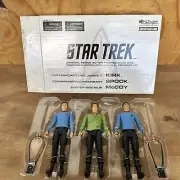 3 Star Trek Toy figures by Art Asylum in box, Kirk, Spock, McCoy JD