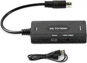 Video Converter for Sega Saturn, S-Video to HDMI Converter for Sega Saturn Consoles, Supports Screen 16:9/4:3 Switch, Resolution 1080P/720P