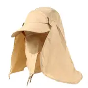 Men and Women Outdoor Sun Protection Fishing Hat with Detachable Face Neck Cover Flap, Summer Cycling Quick Drying Cap