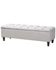 Design Studios Brette Modern Finished Wood Storage Bench Ottoman