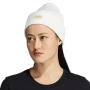 adidas Women's 4 Inch Cuff Fold Beanie, White/Pulse Yellow/Grey, One Size