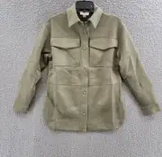 Calvin Klein 129 Faux Suede Soft Shell Jacket Women's XXS Caper Long Sleeve