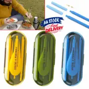 3 Pcs Set Travel Cutlery Folding Dinnerware Outdoors Mini Kitchen Tool Portable