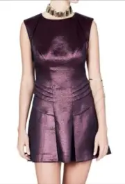 Sass & Bide Dress Mini Metallic Purple A Fallen Star Size 8