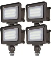30W LED Flood Light Outdoor, Dusk-to-Dawn Photocell 180° Adjustable Knuckle, ...