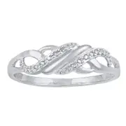 9kt White Gold Diamond Set Stackable Ring