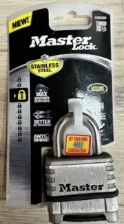 Master Lock Combination Padlock Stainless Steel 4-Dial 2.25" W 174SSD