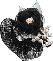 WOFASHPURET Flower Hair Bun Net Clip Floral Design Hair Accessory for Nurses Stewardess Waitresses Practical Bun Holder for Formal Casual Occasions Mesh