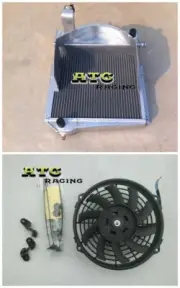 For AUSTIN HEALEY SPRITE BUGEYE FROGEYE/MG MIDGET 948/1098 ALU Radiator+Fan