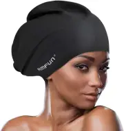 Extra Large Silicone Swimming Cap for Long Hair, Dreadlocks & Curls