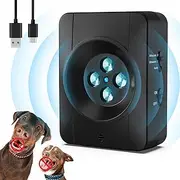 Anti Bell Device Dogs, 4 Transmitters Rechargeable Anti Bell for Dogs, 33 Feet Automatic Anti-Barking Ultrasonic Device, Dog Bark Control Devices, Indoor and Outdoor Safe for Small, Medium, Large Dogs
