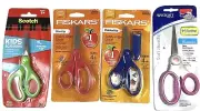 Kids Safety Scissors Lot Of 4 Fiskars, Scotch, Westcott, Blunt & Pointed Tip