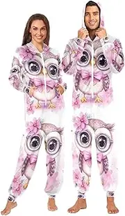 [Joisal] Phoenix Water and Fire Pajama Jumpsuit with Pocket Plus Size Onesies, Adult Pajamas Small