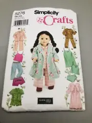 Simplicity Crafts 18" Doll Clothes Sewing Pattern #5276 uncut