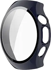 Compatible with Huawei Watch 5 Case with Tempered Glass Screen Protector, All-Around PC Protective Case Cover Bumper Frame Replacement Accessories for Huawei Watch 5 42mm
