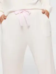 Peter Alexander Women Cream Chunky Ribbed Wide Leg Pyjama Pants Size XL