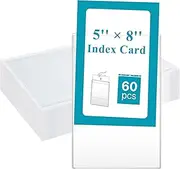 Lainballow 60 Pcs Index Card Pockets, 5'' x 8'' Clear Adhesive Pockets Label, Plastic Labels Holders for Storage Bins, Clear Photo Sleeves for Library Office Classroom Organizer Supplies