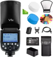 Godox V1-F Li-On TTL On-Camera round Flash Speedlight for Fuji Fujifilm,2.4G Wir