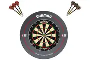 Winmau Blade 6 Dart Board + BLADE 6 Grey Dartboard Surround + Darts Set