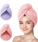Hicober Microfiber Hair Towel, Super Absorbent Hair Towel Wrap for Women-2 Pack