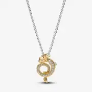 *BRAND NEW* Pandora Moments Two-Tone Clear CZ Dragon Collier Necklace 363070C01